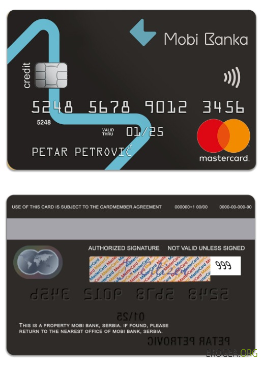 Serbie Mobi Bank mastercard